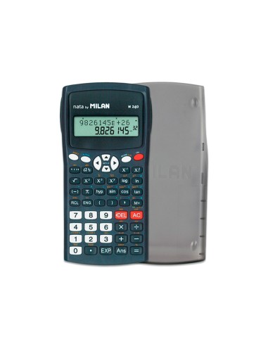 Calculadora milan cientifica m240 black 2 lineas 240 funciones 102 digitos color negra con tapa color gris