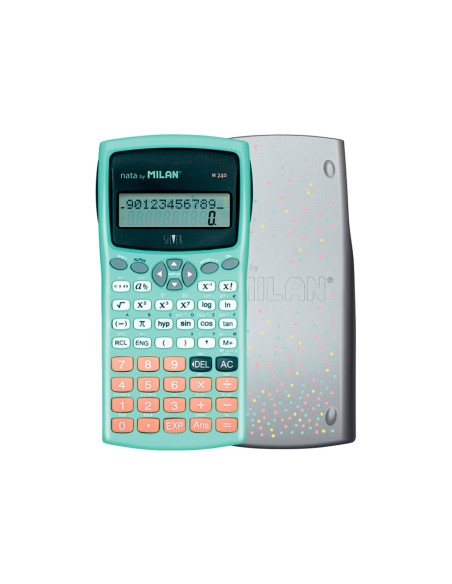 Calculadora milan cientifica m240 silver 2 lineas 240 funciones 102 digitos color verde turquesa con tapa color Calculadora milan cientifica m240 silver 2 lineas 240 funciones 102 digitos color verde turquesa con tapa color