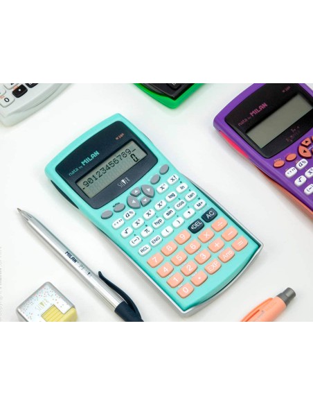 Calculadora milan cientifica m240 silver 2 lineas 240 funciones 102 digitos color verde turquesa con tapa color Calculadora milan cientifica m240 silver 2 lineas 240 funciones 102 digitos color verde turquesa con tapa color