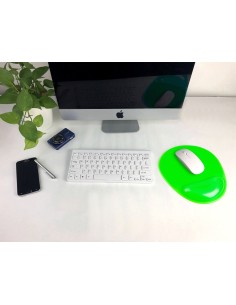 Alfombrilla para raton q connect reposamunecas de gel pvc color verde 210x245x20 mm