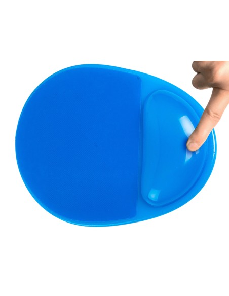 Alfombrilla para raton q connect reposamunecas de gel pvc color azul 210x245x20 mm