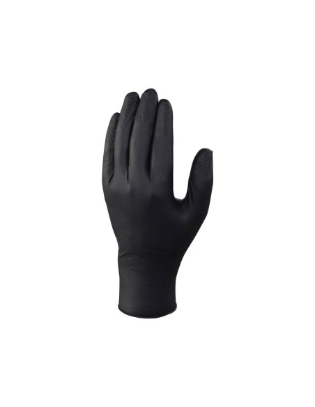 Guantes deltaplus de nitrilo desechable negro caja de 100 unidades talla 7 8