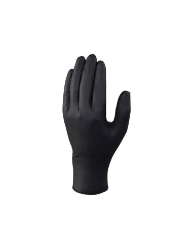 Guantes deltaplus de nitrilo desechable negro caja de 100 unidades talla 6 7