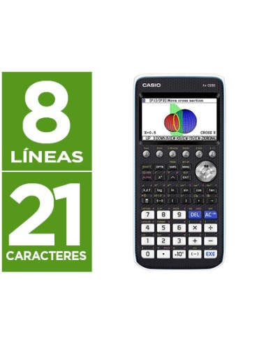 Calculadora casio fx cg50 cientifica grafica 8 lineas 21 caracteres pantalla color 3d memoria 16 mb conexion usb