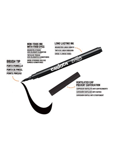 Rotulador carioca super brush caja de 10 unidades colores surtidos