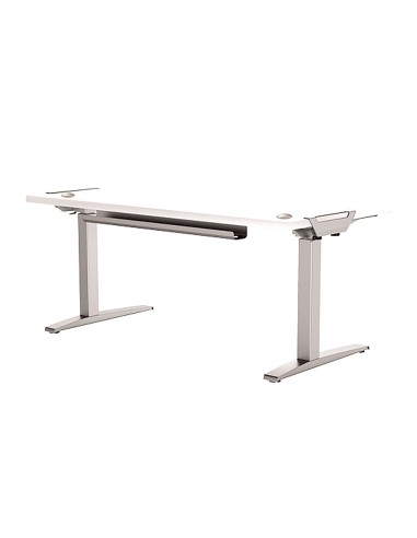 Mesa de oficina levado base metal acero pintado sistema electrico regulable altura tablero blanco 160 x 80 cm