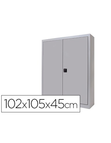 Armario metalico rocada dos puertas batientes incluye dos balda 102x105x45 cm acabado ac00 gris gris