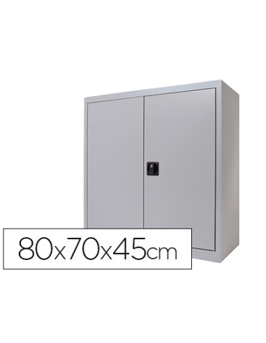 Armario metalico rocada dos puertas batientes incluye una balda 80x70x45 cm acabado ac00 gris gris