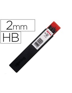 Minas rotring grafito 2 mm hb estuche de 12 minas