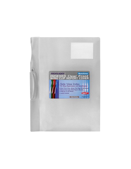 Carpeta beautone dossier pinza lateral 48384 polipropildin a4 incolora pinza giratori pack de 10 retractilado