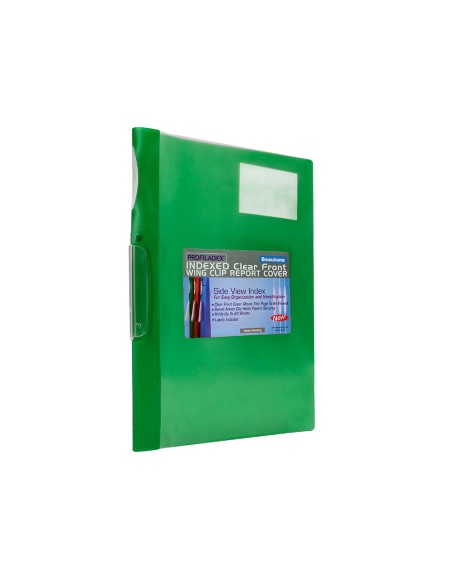 Carpeta beautone dossier pinza lateral 48383 polipropildin a4 verde pinza giratoria pack de 10 retractilado