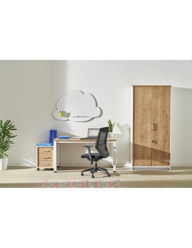 Mesa de oficina rocada executive 2002am08 color blanco roble 160x80 cm