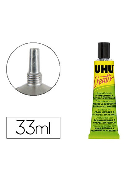 Pegamento uhu creativ para goma eva y materiales flexibles 33 ml