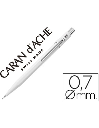 Portaminas caran d ache 844 07mm cuerpo blanco adornos cromados