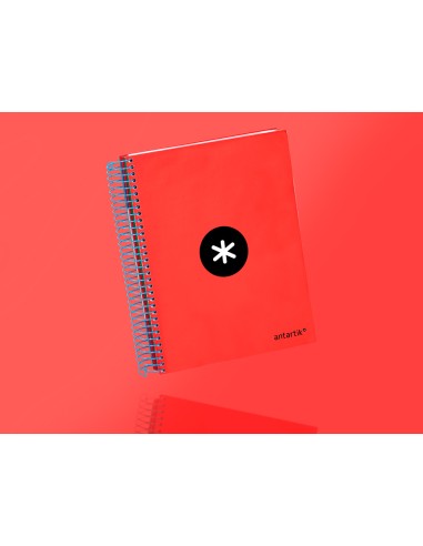 Cuaderno espiral a5 micro antartik tapa forrada120h 90gr cuadro 5mm 5 bandas 6 taladros colores surtidos