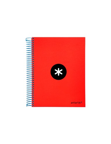 Cuaderno espiral a5 micro antartik tapa forrada120h 90gr cuadro 5mm 5 bandas 6 taladros colores surtidos