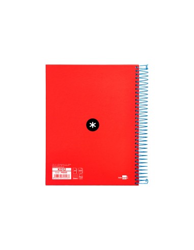 Cuaderno espiral a5 micro antartik tapa forrada 120 h 100g horizontal 5 bandas6 taladros colores surtidos