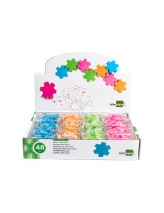 Goma liderpapel mecano con forma de rueda colores surtidos