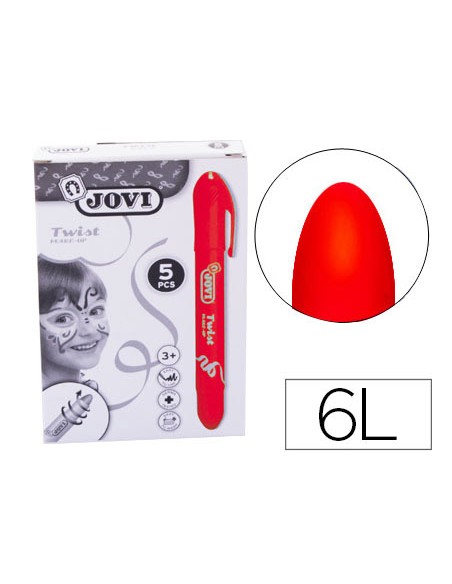 Barra de maquillaje jovi twist make up rojo caja de 5 unidades
