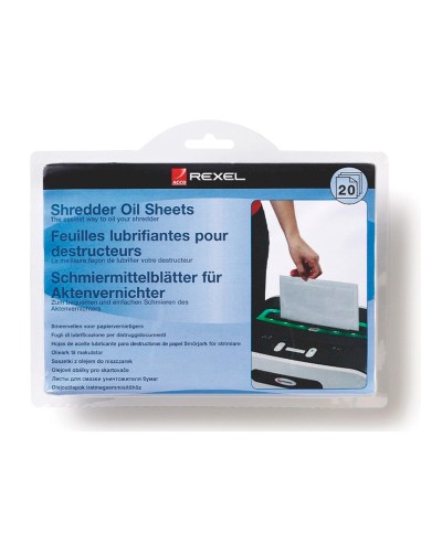 Hojas lubricantes rexel para destructora paquete de 12 hojas tamano din a5