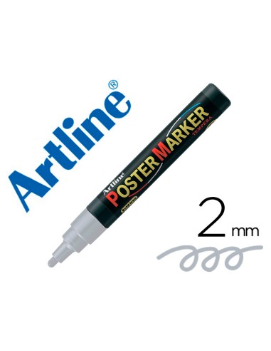 Rotulador artline poster marker epp 4 pla met punta redonda 2 mm color metalizado plata