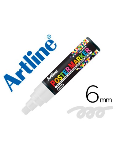 Rotulador artline poster marker epp 6 bla punta redonda 6 mm color blanco