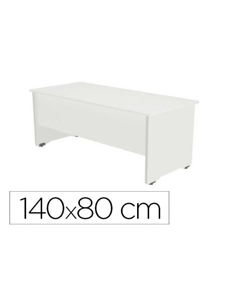 Mesa oficina rocada serie work 140x80 cm acabado aw04 blanco blanco