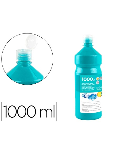 Tempera liquida liderpapel escolar 1000 ml turquesa