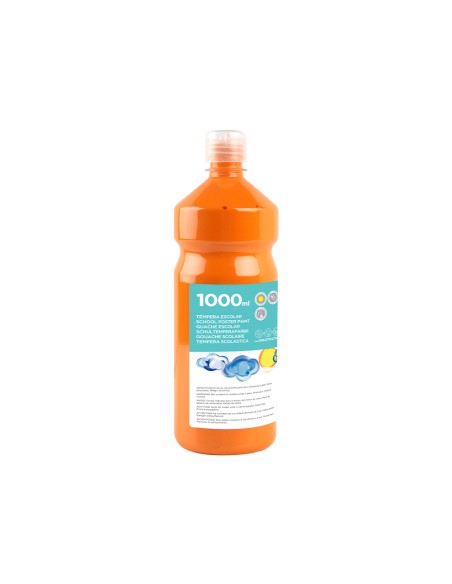 Tempera liquida liderpapel escolar 1000 ml naranja