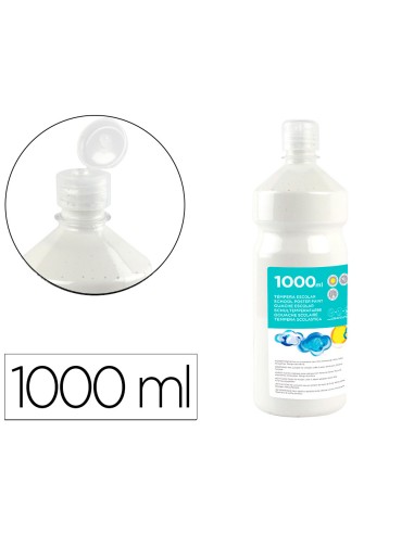Tempera liquida liderpapel escolar 1000 ml blanco