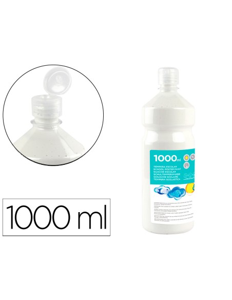 Tempera liquida liderpapel escolar 1000 ml blanco