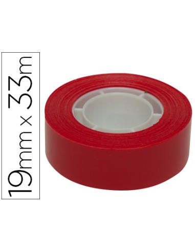 Cinta adhesiva apli 33 mt x 19 mm color rojo