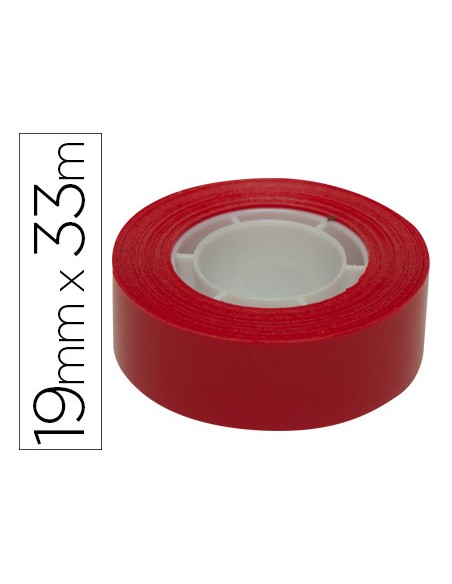 Cinta adhesiva apli 33 mt x 19 mm color rojo