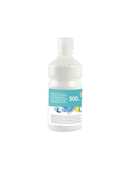 Tempera liquida liderpapel escolar 500 ml blanco