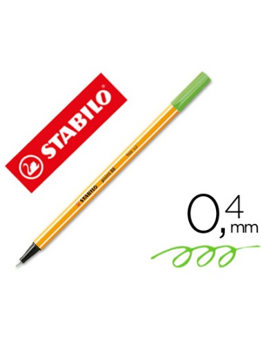 Rotulador stabilo punta de fib ra point 88 verde hielo punta fina 04mm