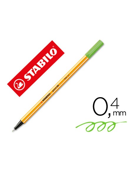 Rotulador stabilo punta de fib ra point 88 verde hielo punta fina 04mm