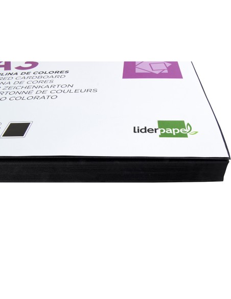 Cartulina liderpapel a3 180g m2 negro paquete de 100 hojas