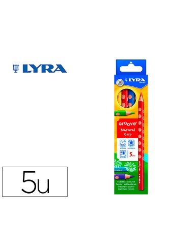 Lapices de colores lyra groove triangular minas de 425 mm caja de 5 unidades colores surtidos