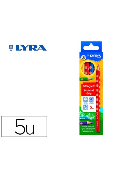 Lapices de colores lyra groove triangular minas de 425 mm caja de 5 unidades colores surtidos