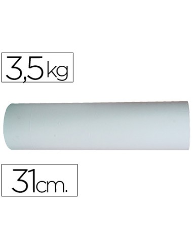 Papel blanco bobina ancho 31 cm longitud 250 mt gramaje 50 gr peso 35 kg