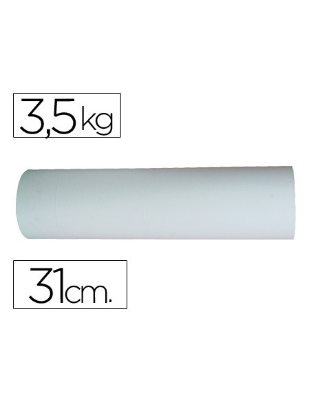 Papel blanco bobina ancho 31 cm longitud 250 mt gramaje 50 gr peso 35 kg