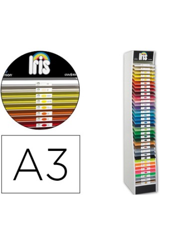 Expositor guarro vacio 34 estantes para cartulina a3 185 gr medidas 60x40x200 cm