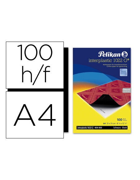 Papel carbon pelikan negro interplastic din a4 caja de 100 hojas