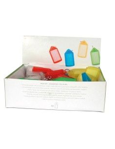 Llavero portaetiquetas q connect expositor de 40 unidades colores surtidos premium