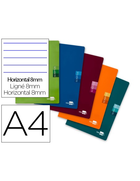 Libreta liderpapel scriptus a4 48 hojas 90g m2 horizontal con margen