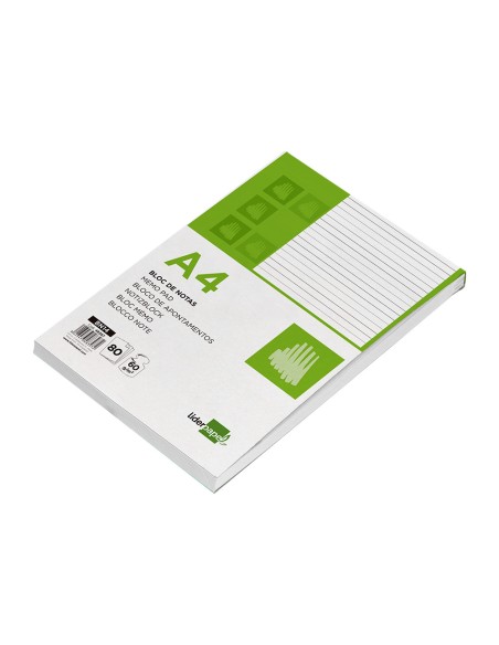 Bloc notas liderpapel horizontal a4 80 hojas 60g m2