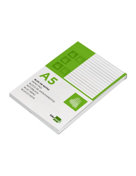 Bloc notas liderpapel horizontal a5 80 hojas 60g m2 perforado