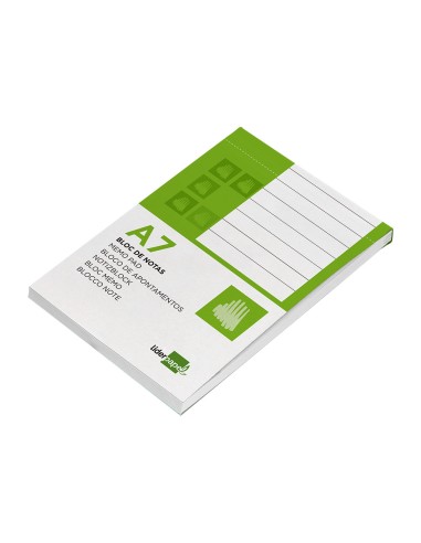 Bloc notas liderpapel horizontal a7 80 hojas 60g m2 perforado