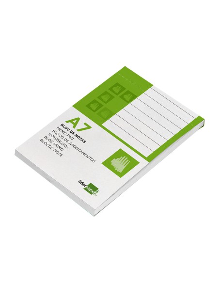 Bloc notas liderpapel horizontal a7 80 hojas 60g m2 perforado