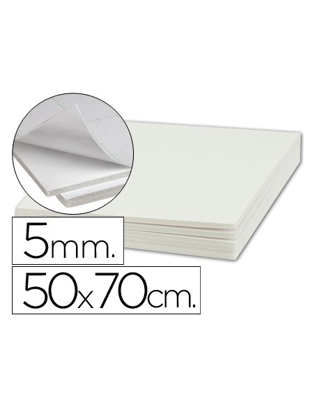 Carton pluma liderpapel blanco adhesivo 1 cara 50x70 cm espesor 5 mm